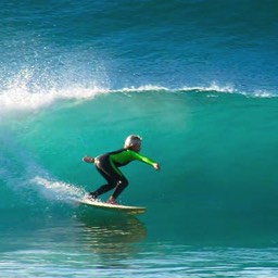 Picture of Taylor surfing in the Algarve